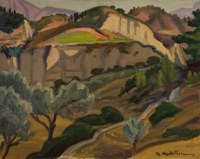 Derveni Area — Oil painting, Canvas, 40.00×50.00cm — Theodoros Markellos